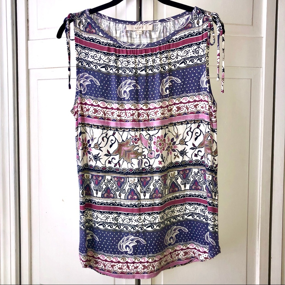 LOFT Patterned Sleeveless Top Size S